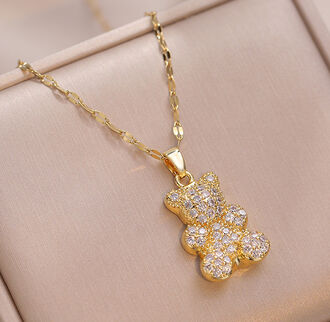 AN336 Naszyjnik ze stali chirurgicznej MIŚ z cyrkonii