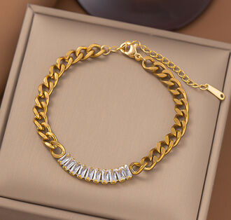 AB357 Bransoletka ze stali chirurgicznej CYRKONIE