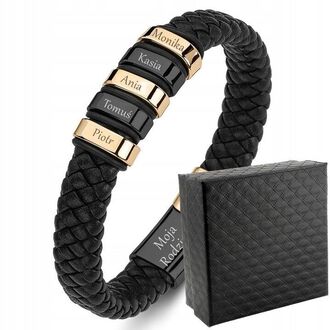 TB067a Bransoletka IMIONA DATY grawer PREZENT