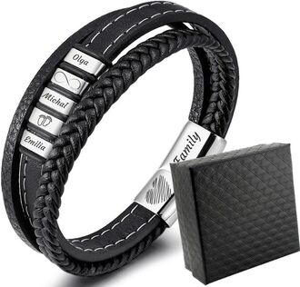 TB138a ELEGANCKA bransoletka skórzana PRZESZYCIA z grawerem 22,5 cm