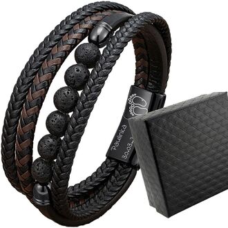 TB148a Bransoletka LAWA z grawerem skórzana dla OJCA PREZENT