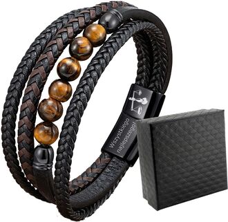 TB148b TYGRYSIE OKO ELEGANCKA bransoletka skórzana z grawerem 