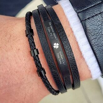 TB149 DZIEŃ TATY bransoletka z GRAWEREM skórzana EFEKT MATU elegancki PREZENT