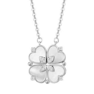 AN339b Naszyjnik ze stali chirurgicznej CZTEROLISTNA KONICZYNA