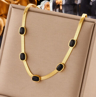 AN340 Naszyjnik ze stali chirurgicznej PROSTOKĄTY