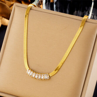 AN350 Naszyjnik ze stali chirurgicznej CYRKONIE