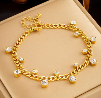 AB370 Bransoletka ze stali chirurgicznej CYRKONIE