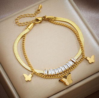 AB371 Bransoletka ze stali chirurgicznej MOTYLKI