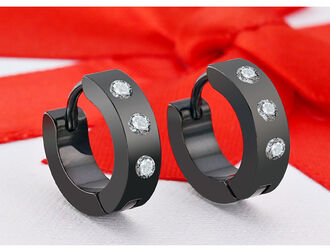 AK357 Kolczyki ze stali chirurgicznej KÓŁKA cyrkonie