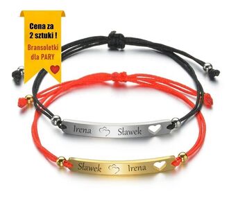 RB037 Personalizowane bransoletki dla zakochanych PAR z grawerem 