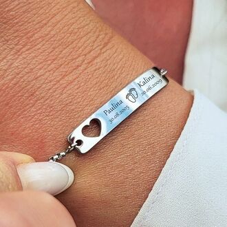 LB051a Bransoletka  ze stali CHIRURGICZNEJ z grawerem