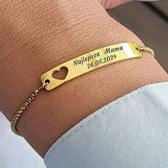 LB051b Bransoletka  ze stali CHIRURGICZNEJ z grawerem