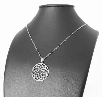 AN363b Naszyjnik ze stali chirurgicznej KWIAT LOTOSU