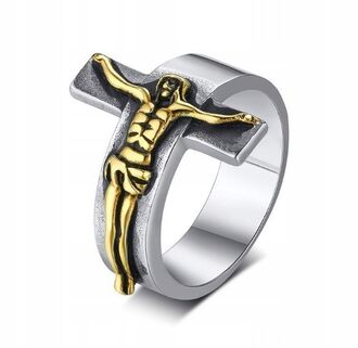 NP044 Sygnet męski JESUS ON THE CROSS 