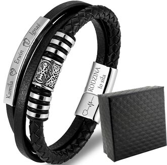 TB162 ELEGANCKA bransoletka nordycka VIKING z grawerem 