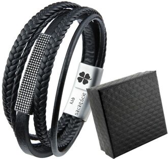 TB117 Bransoletka NORDYCKA WIKING style skórzana z grawerem