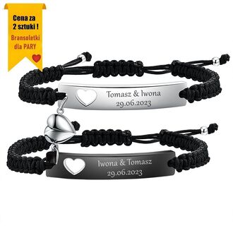 RB046 Personalizowane bransoletki dla PAR magnetyczne z grawerem 