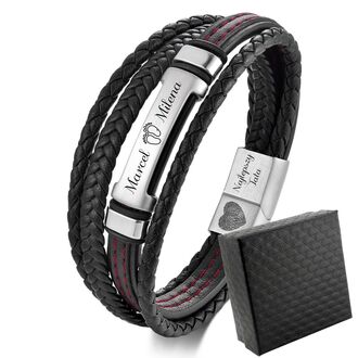 TB169 ELEGANCKA bransoletka czerwone PRZESZYCIA grawer prezent