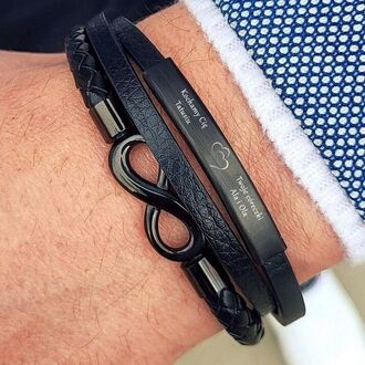 TB171 FOREVER Elegancka bransoletka skórzana NIESKOŃCZONOŚĆ grawer