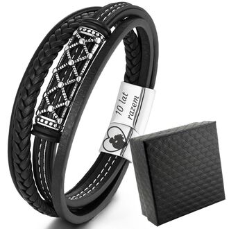 TB172 Bransoletka NORDYCKA WIKING style skórzana z grawerem