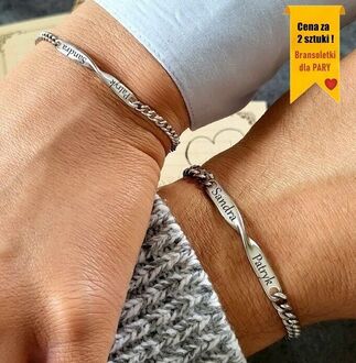 RB049 Personalizowane bransoletki dla PAR z grawerem