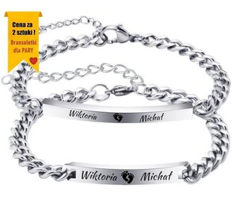 RB050a Bransoletki dla PAR z grawerem PERSONALIZOWANE