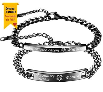 RB050b Personalizowane bransoletki dla PAR z grawerem