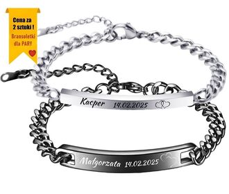 RB050c Personalizowane bransoletki dla PAR z grawerem