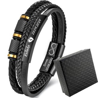 TB180 Bransoletka dla OJCA SYNA skórzana z grawerem na PREZENT