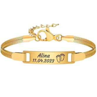 LB070 Bransoletka ze stali CHIRURGICZNEJ z grawerem złota