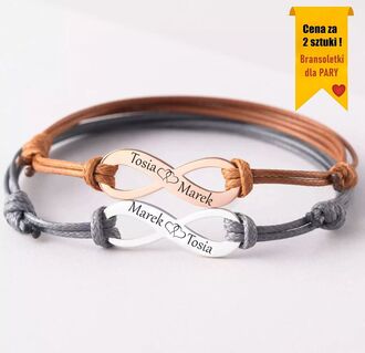 RB056 BRANSOLETKI dla PAR z grawerem NIESKOŃCZONOŚĆ