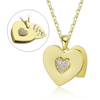 LN066a Naszyjnik SERCE z ukrytym grawerem dla MAMY CÓRKI prezent KOBIETY