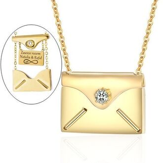 LN067 Naszyjnik ze stali chirurgicznej LIST z ukrytym grawerem