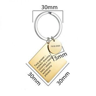 WB022b BRELOK PODWÓJNY z grawerem