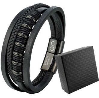 TB200 Bransoletka skórzana MĘSKA z grawerem 