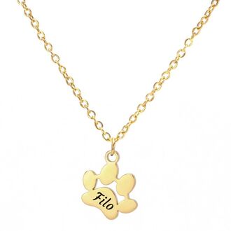 LN068a Naszyjnik ze stali chirurgicznej ŁAPKA złoty