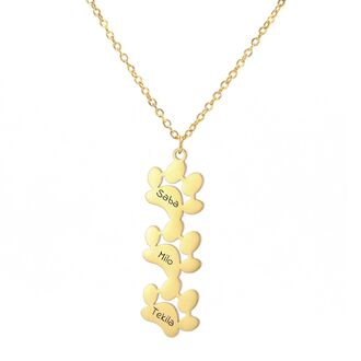 LN070a Naszyjnik ze stali chirurgicznej TRZY ŁAPKI złoty