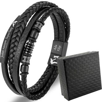 TB202 Bransoletka ELEGANCKA skórzana z grawerem 