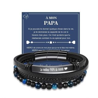 UB306 Bransoletka koraliki NAJLEPSZY TATA NA ŚWIECIE