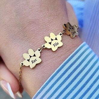 LB075a Bransoletka z grawerem PSIE ŁAPKI personalizacja