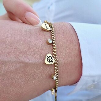 LB045 Bransoletka SERCA CYRKONIE prezent dla MAMY CÓRKI KOBIETY złota