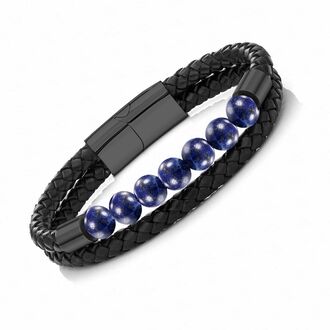 UB309c Bransoletka skórzana z KORALIKAMI