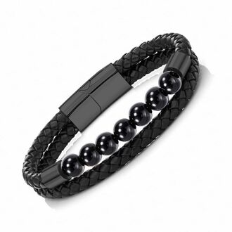 UB309e Bransoletka skórzana z KORALIKAMI