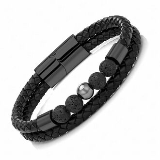 UB310d Bransoletka skórzana z KORALIKAMI