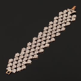 EB045a Bransoletka złota cyrkonie KRYSZTAŁKI ślubna