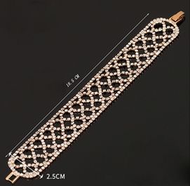 EB048a Bransoletka złota cyrkonie KRYSZTAŁKI wizytowa