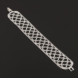 EB048b Bransoletka srebrna cyrkonie KRYSZTAŁKI wizytowa