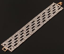 EB051a Bransoletka złota cyrkonie KRYSZTAŁKI ślubna